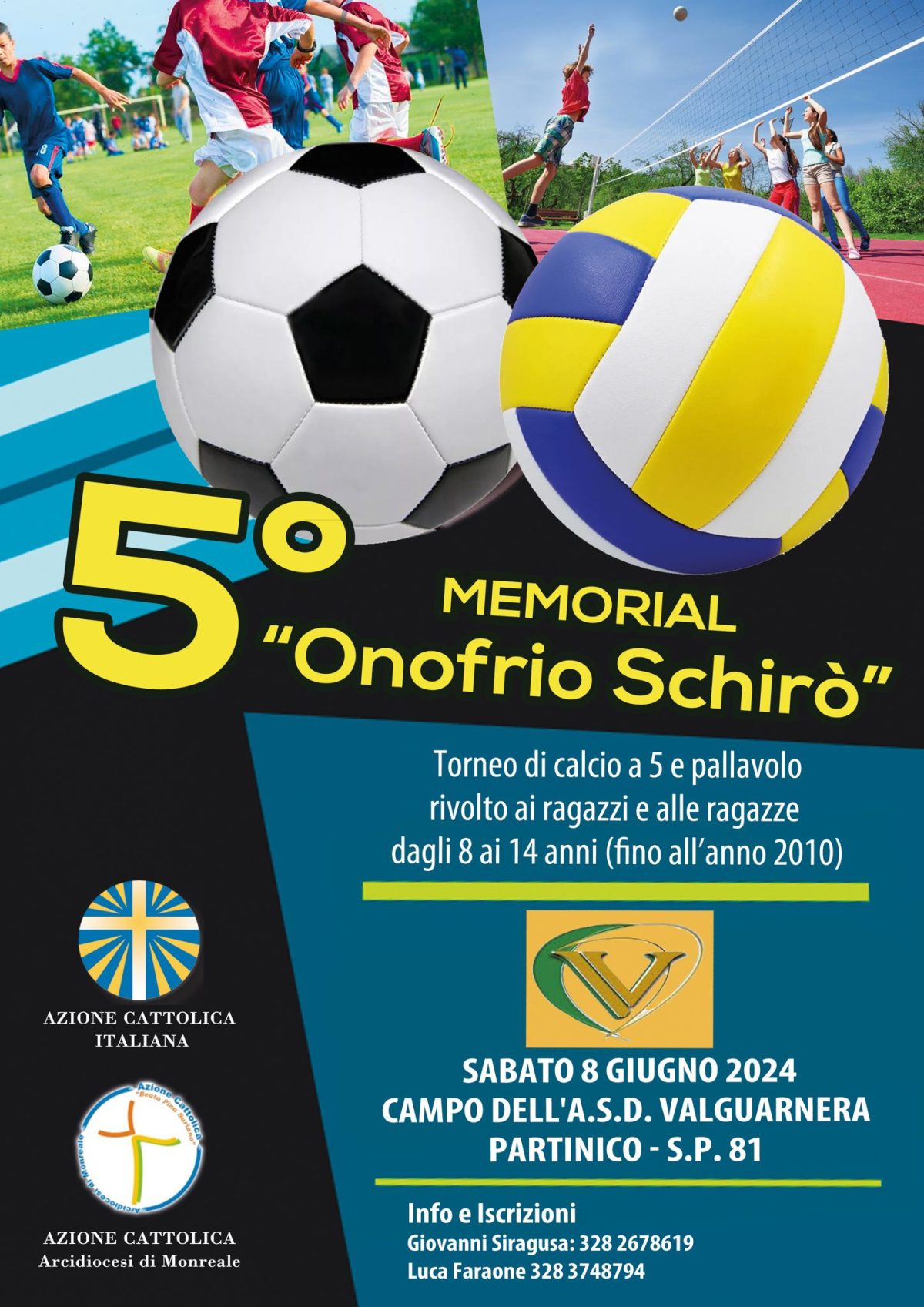 5° Memorial “Onofrio Schirò” – Campionato Interparrocchiale di Calcio a 5 e di Pallavolo