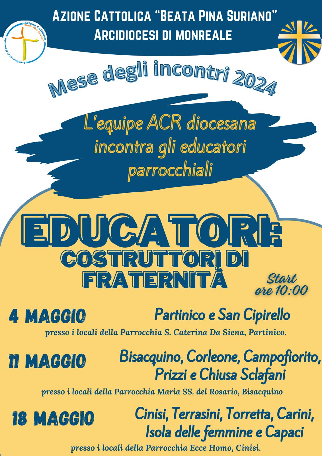 Incontri zonali ACR: “Educatori: costruttori di fraternità”